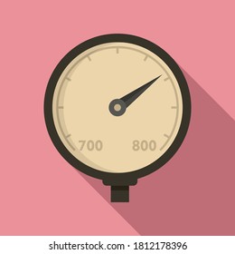 Gauge barometer icon. Flat illustration of gauge barometer vector icon for web design