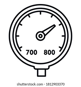 Icono del barómetro de los indicadores. Icono vectorial del barómetro de contorno para diseño web aislado en fondo blanco