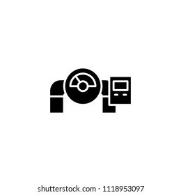 Gauge black icon concept. Gauge flat  vector symbol, sign, illustration.
