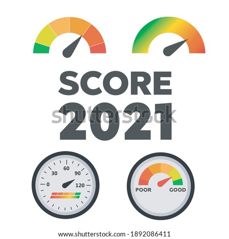 Gauge chart meter. Good and poor indicator. Credit level score