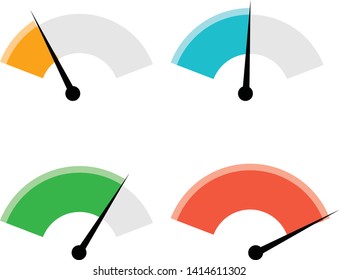 Gauge Chart Stats Vector Illustration