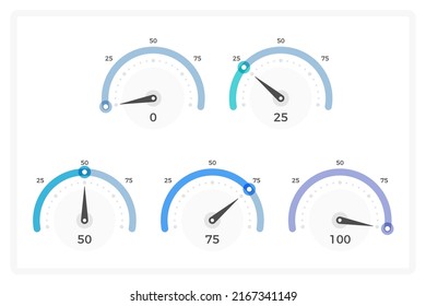 Gauge Charts Five Infographic Templates Different Stock Vector (Royalty ...