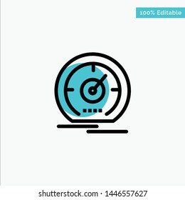 Gauge, Dashboard, Meter, Speed, Speedometer turquoise highlight circle point Vector icon