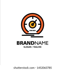Gauge, Dashboard, Meter, Speed, Speedometer Business Logo Template. Flat Color