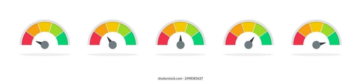 Conjunto de Vector de dial de calibre. Ilustración de concepto de medición.