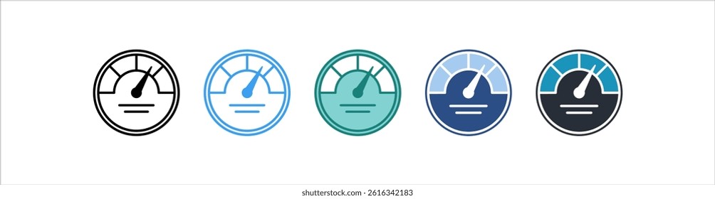 Gauge Icon In Different Style Vector