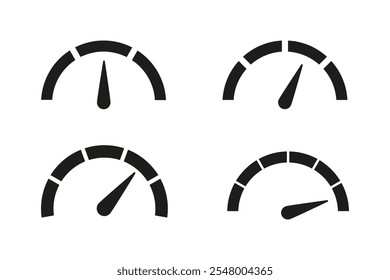 Icono de indicador. Signo de Vector de metro alto. Velocímetro aislado sobre fondo blanco. 
