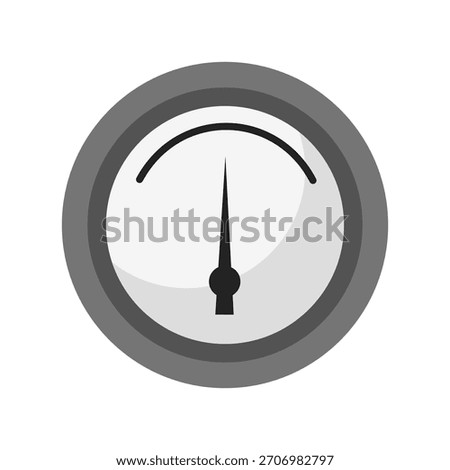 Gauge icon, level indicator symbol, level meter symbol, flat design illustration, isolated on white background