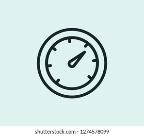 Gauge icon line isolated on clean background. Gauge icon concept drawing icon line in modern style. Vector illustration for your web mobile logo app UI design.