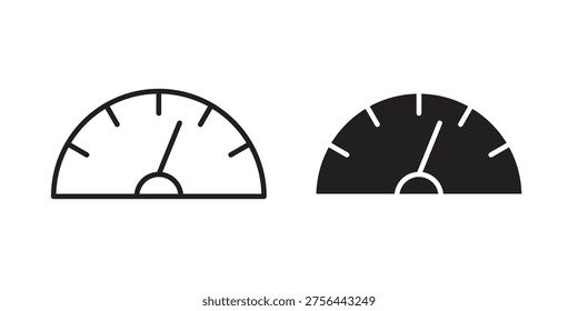 Gauge icon set in flat and line style vectors