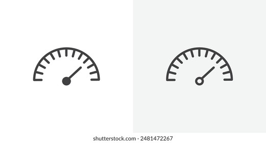 Gauge icon symbol collection on white background.