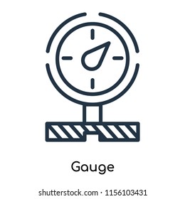 Gauge icon vector isolated on white background, Gauge transparent sign , thin symbols or lined elements in outline style