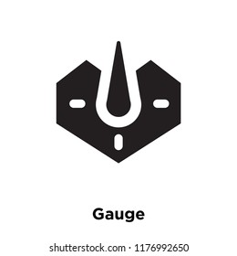 Gauge icon vector isolated on white background, logo concept of Gauge sign on transparent background, filled black symbol
