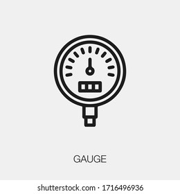 gauge icon vector. Linear style sign for mobile concept and web design. gauge symbol illustration. Pixel vector graphics - Vector.
