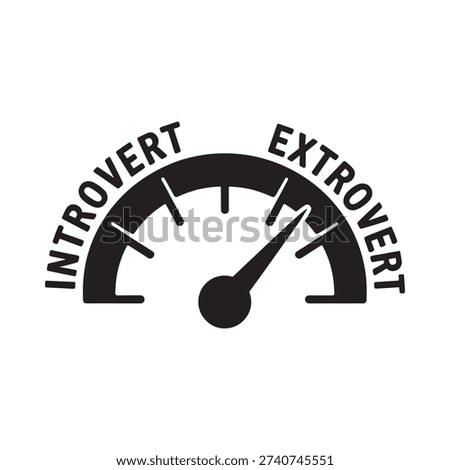 Gauge indicating a strong preference towards extroversion personality type