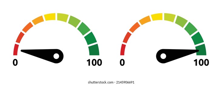 Gauge indicator from 0 to 100 vector illustration. svg