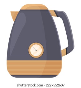 Vector de dibujos animados de iconos de la caldera. Té metálico. Cubierta principal