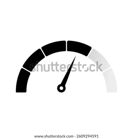 Gauge level indicator symbol from low to high