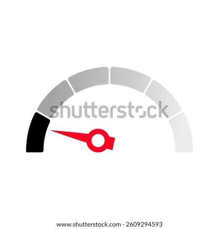 Gauge level indicator symbol from low to high