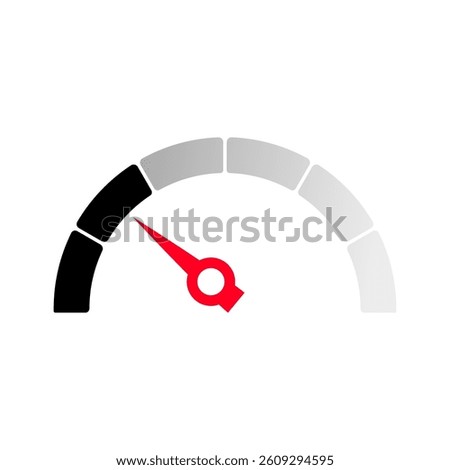 Gauge level indicator symbol from low to high