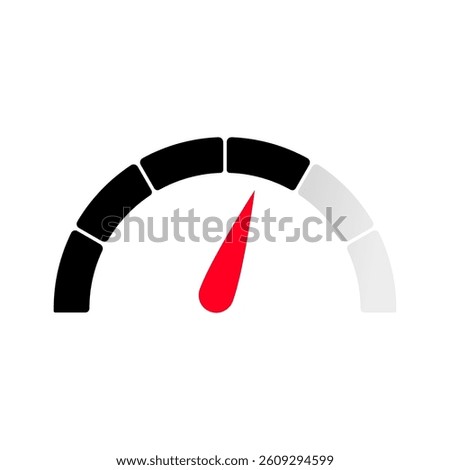 Gauge level indicator symbol from low to high