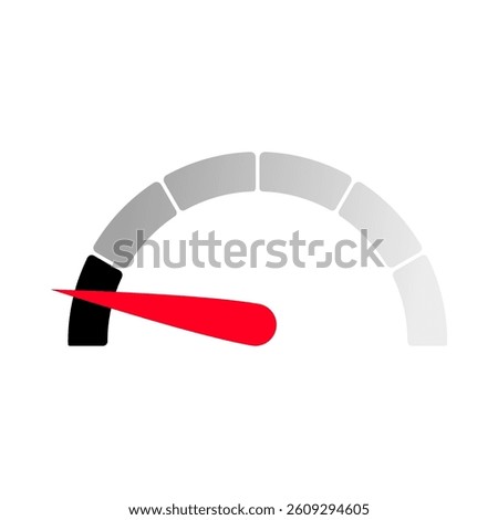 Gauge level indicator symbol from low to high