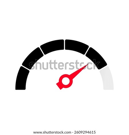 Gauge level indicator symbol from low to high