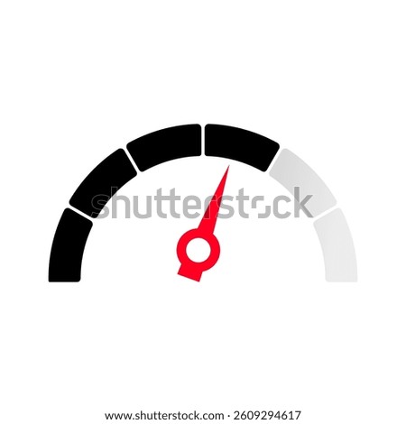 Gauge level indicator symbol from low to high