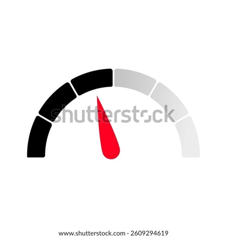 Gauge level indicator symbol from low to high