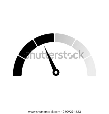 Gauge level indicator symbol from low to high
