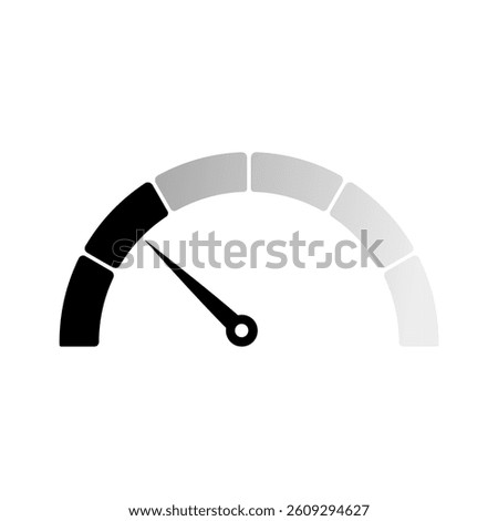 Gauge level indicator symbol from low to high