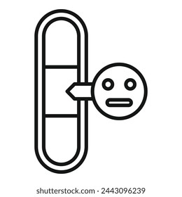 Gauge Level Zufriedenheit Symbol Gliederung Vektor. Ausgezeichneter Benutzer. Emoji im Gradrang