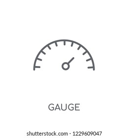 Gauge linear icon. Modern outline Gauge logo concept on white background from Productivity collection. Suitable for use on web apps, mobile apps and print media.