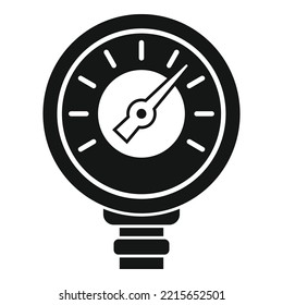 Icono del manómetro de los indicadores vector simple. Gas de presión. Válvula de aire