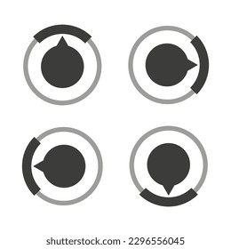 Gauge, meter, dial icon with different number of sections, parts, divisions. Knob, meter, indicator and level icon, symbol. Vector illustration.