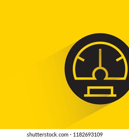 gauge meter with drop shadow in yellow background