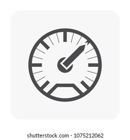 Gauge meter icon on white.