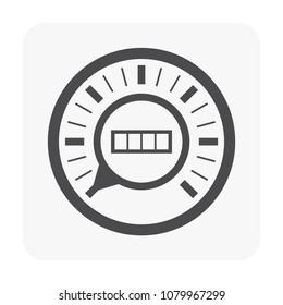 Gauge meter icon on white.
