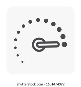 Gauge meter icon on white.
