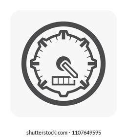 Gauge meter icon on white.
