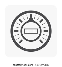 Gauge meter icon on white.