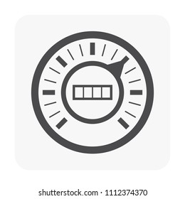 Gauge meter icon on white.