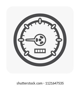Gauge meter icon on white.