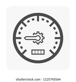 Gauge meter icon on white.