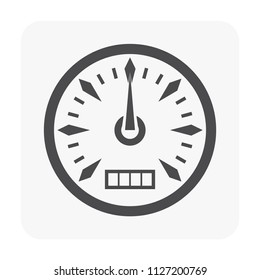 Gauge meter icon on white.