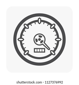 Gauge meter icon on white.