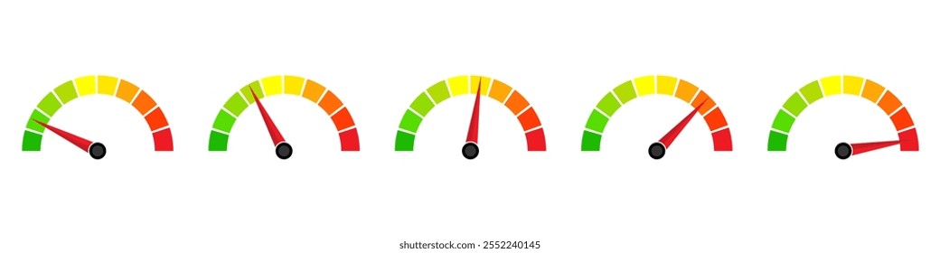 Gauge Meter Icon. Speedometer Icon. Tachometer or Odometer Display. Vector Illustration.