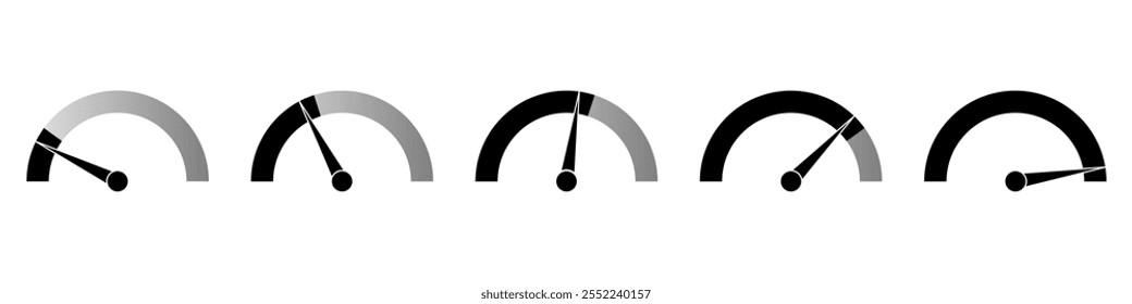 Ícone Medidor de Medidor. Ícone do velocímetro. Visor do tacômetro ou conta-quilômetros. Ilustração de vetor.