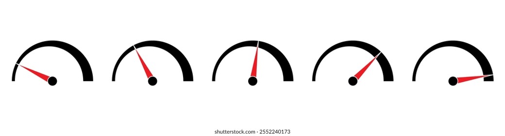 Ícone Medidor de Medidor. Ícone do velocímetro. Visor do tacômetro ou conta-quilômetros. Ilustração de vetor.