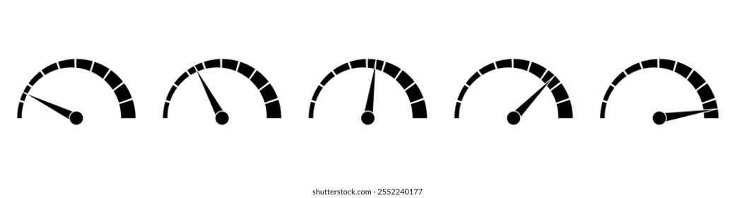 Gauge Meter Icon. Speedometer Icon. Tachometer or Odometer Display. Vector Illustration.